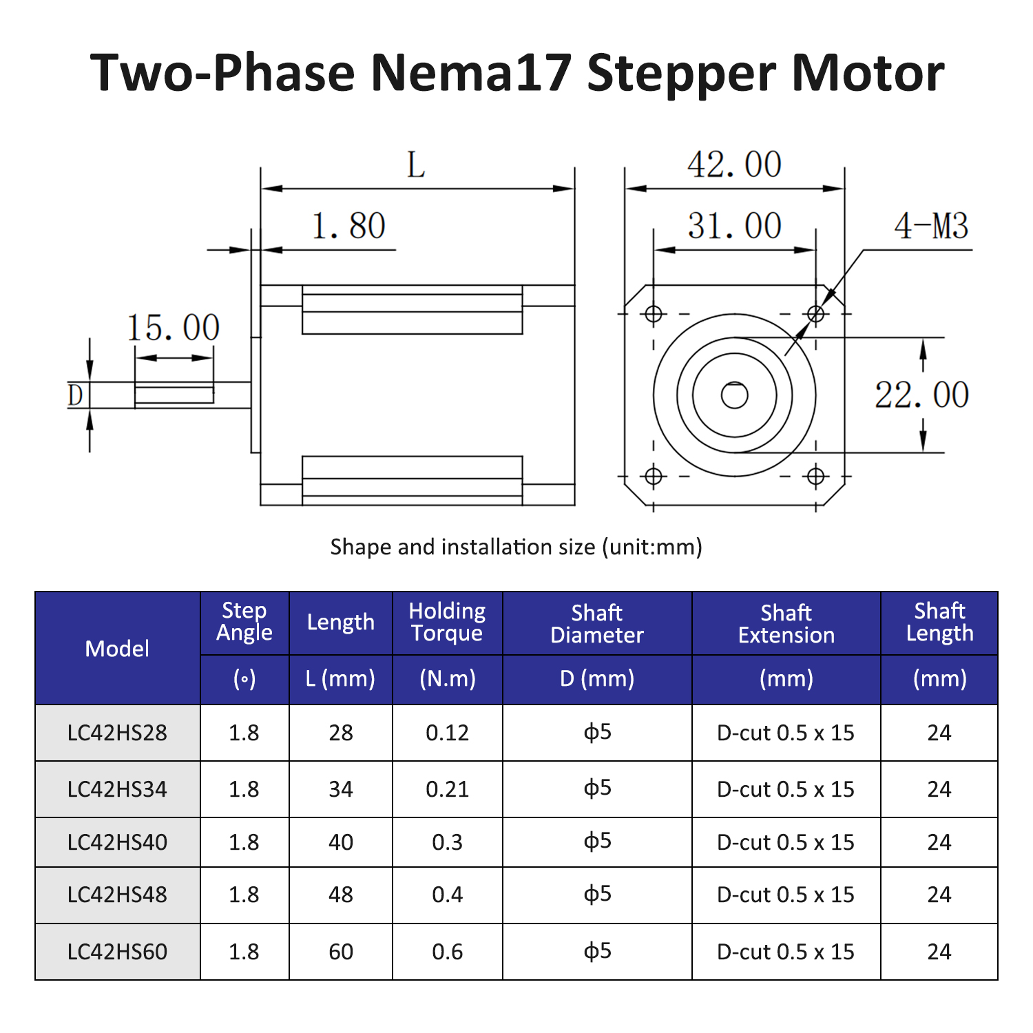 2phase Nema17 stepper motor op - Stepper Motor Nema17 ulasan dan harga