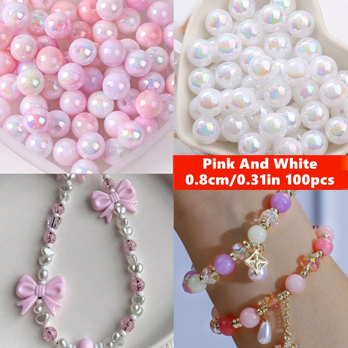 8mm 100pcs Pink Cute And Beaut - Coupling 8Mm ulasan dan harga