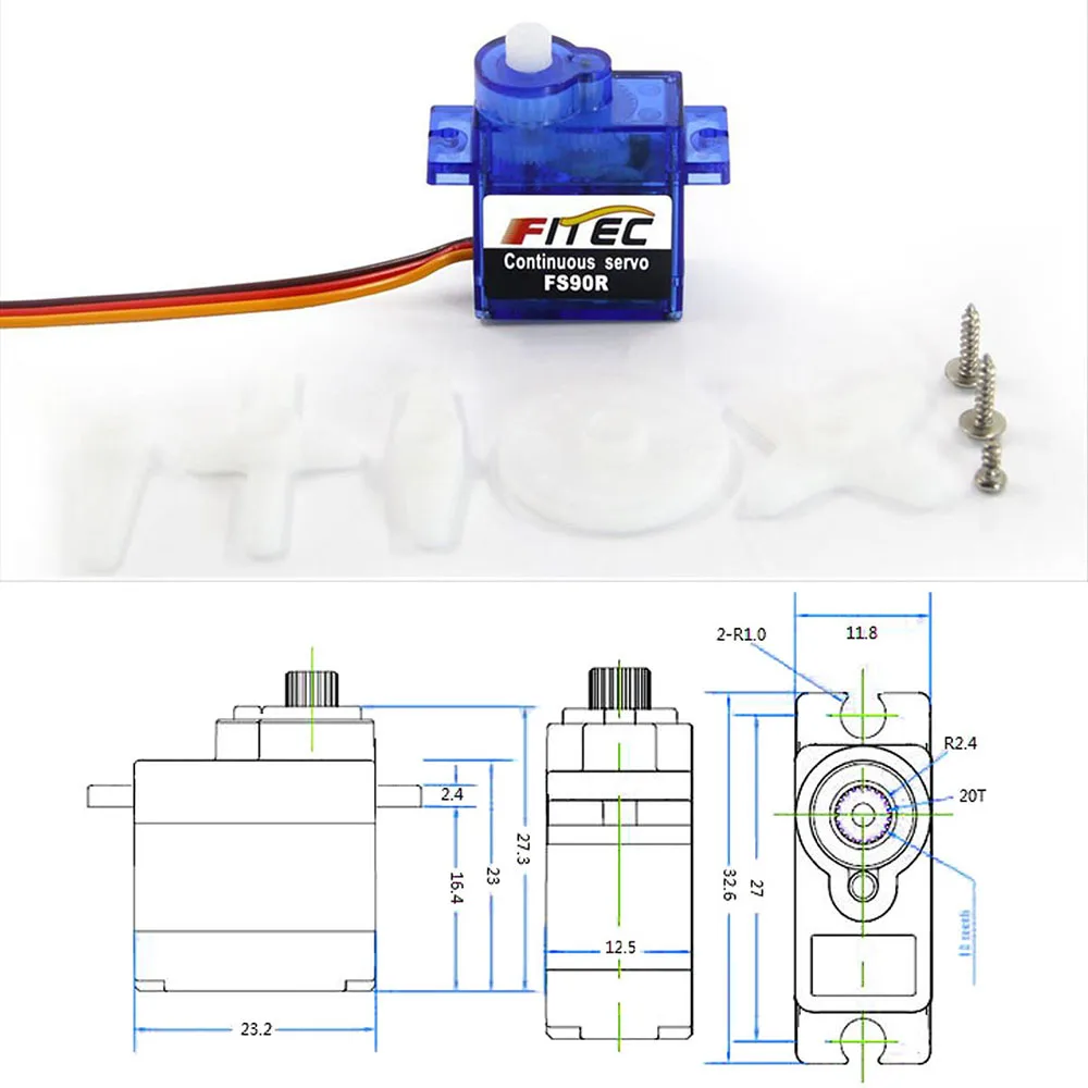 Feetech Mini FS90R Micro Servo - Servo 9G ulasan dan harga