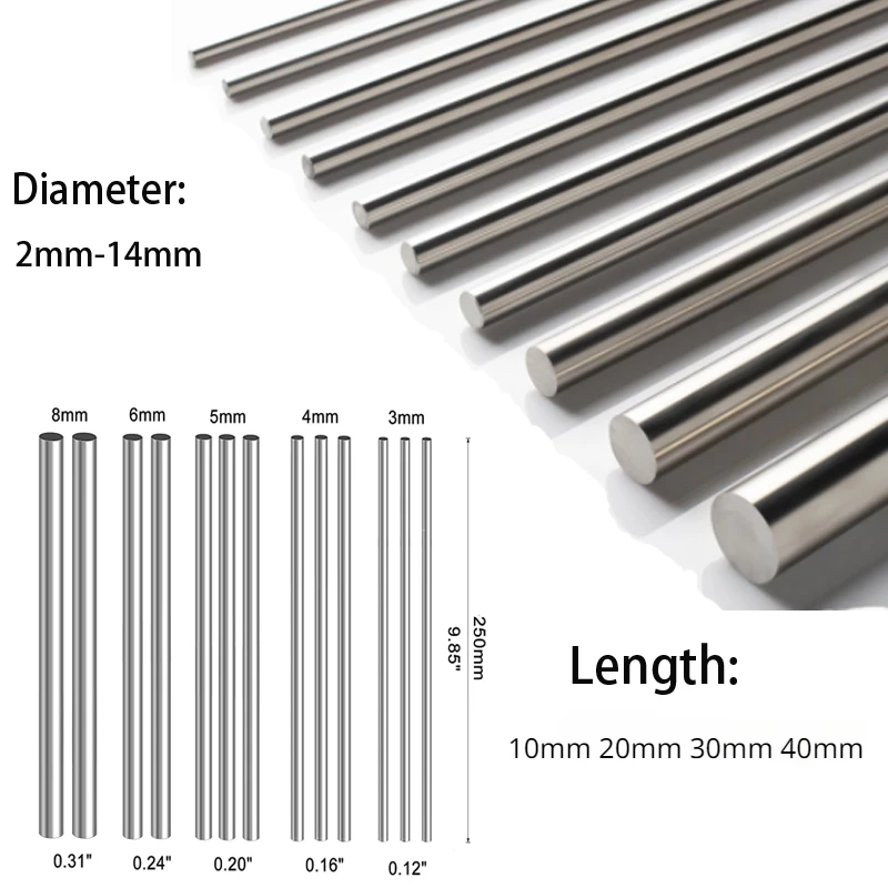 10/25Pc Stainles Steel Solid R - Linear Rod 8Mm ulasan dan harga