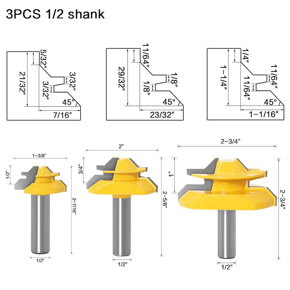12mm 1/2' Shank Miter 45 Degre - End Mill Set ulasan dan harga