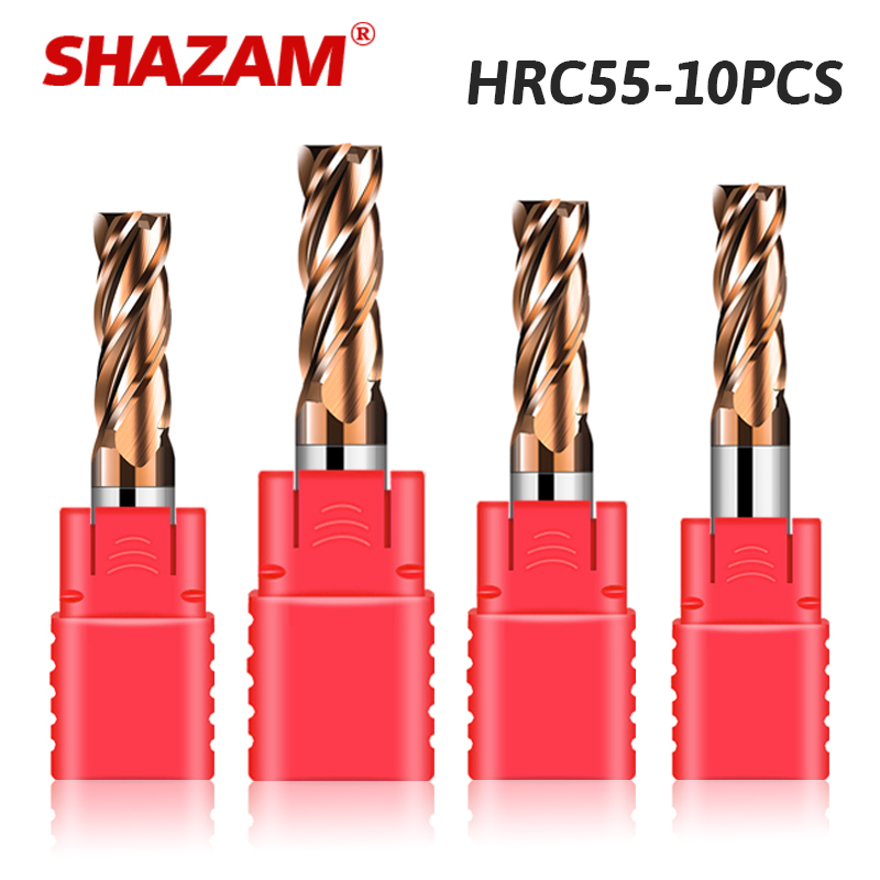 SHAZAM HRC55 4-Flute Flat End  - End Mill Set ulasan dan harga