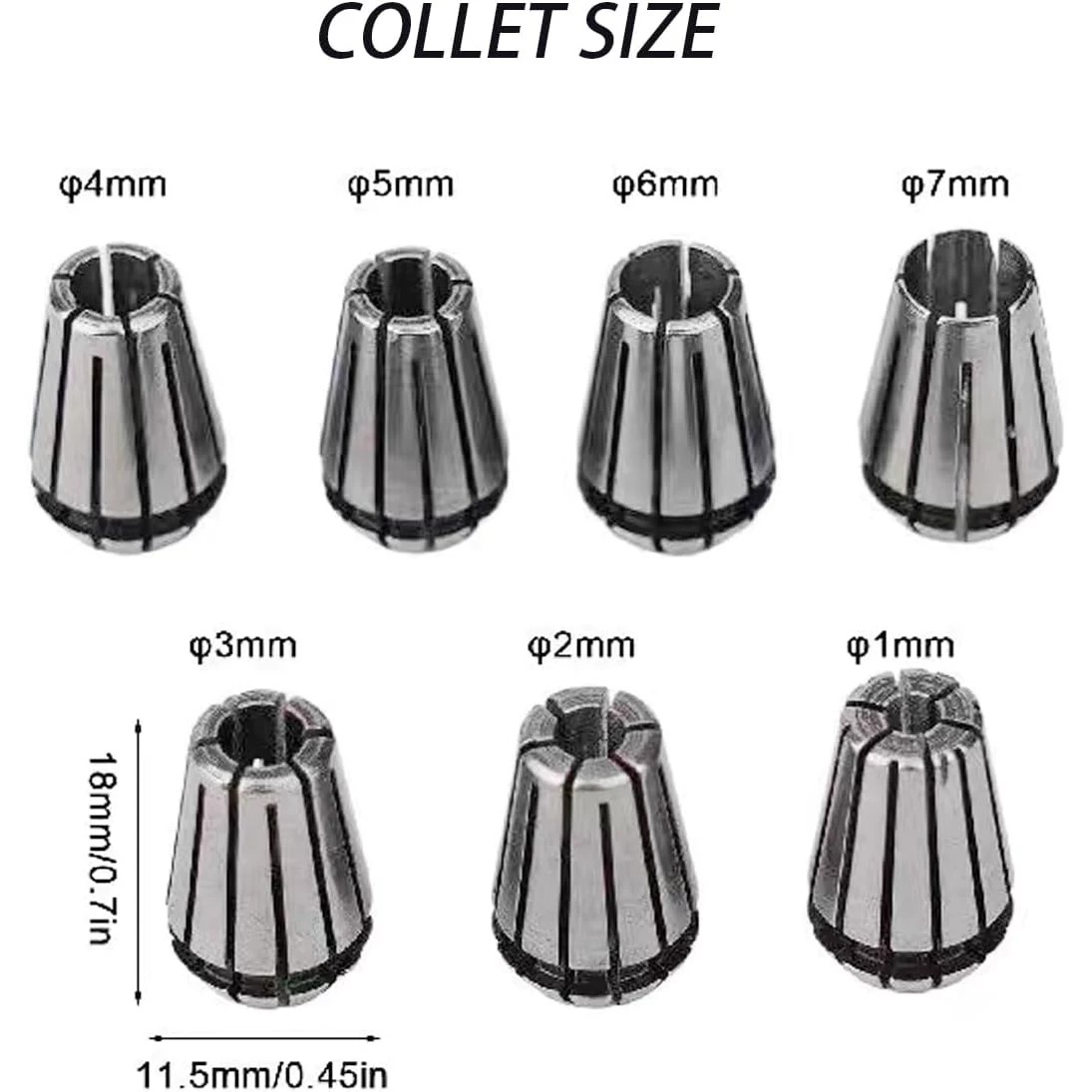 8-piece ER11A 1-7mm spring chu - End Mill Set ulasan dan harga